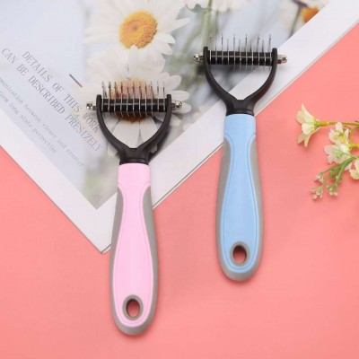 Hair Removal Comb for Dogs Cat Fur Trimming Dematting Deshedding Brush For Long Hair Curly Pet